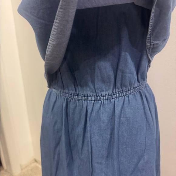 Blue Denim Sleeveless Tiered Dress - Picture 2 of 5